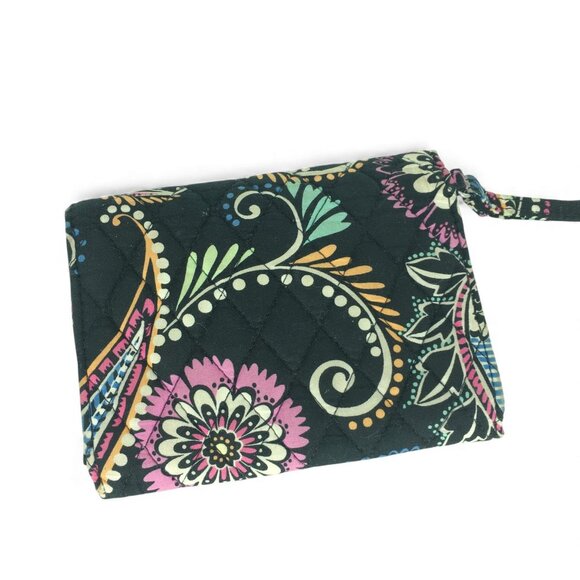 Vera Bradley Wristlet Wallet Clutch BANDANA SWIRL Quilted Fabric Turnlock Closur - Picture 3 of 5
